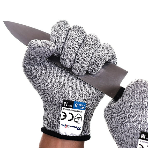 2Pcs HPPE Polyethylene Anti-cut Level 5 Protection Working Safety Gloves Trendy